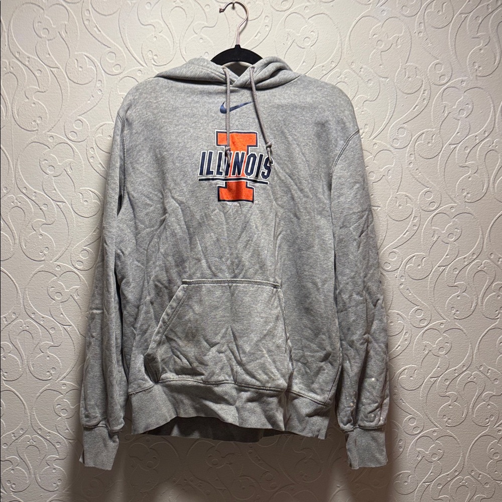 Nike Gray Illinois Logo Hoodie